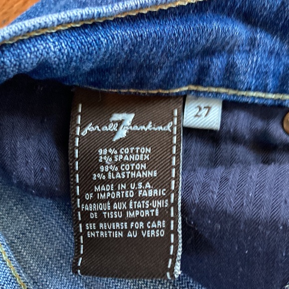 7 for All Mankind Distressed Button Fly Josefina Skinny Boyfriend Jean - 27 - Picture 9 of 11